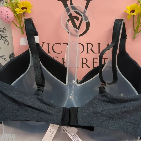 Victoria Secret Cotton TShirt Bra 34DD Heather Black - Picture 7 of 10
